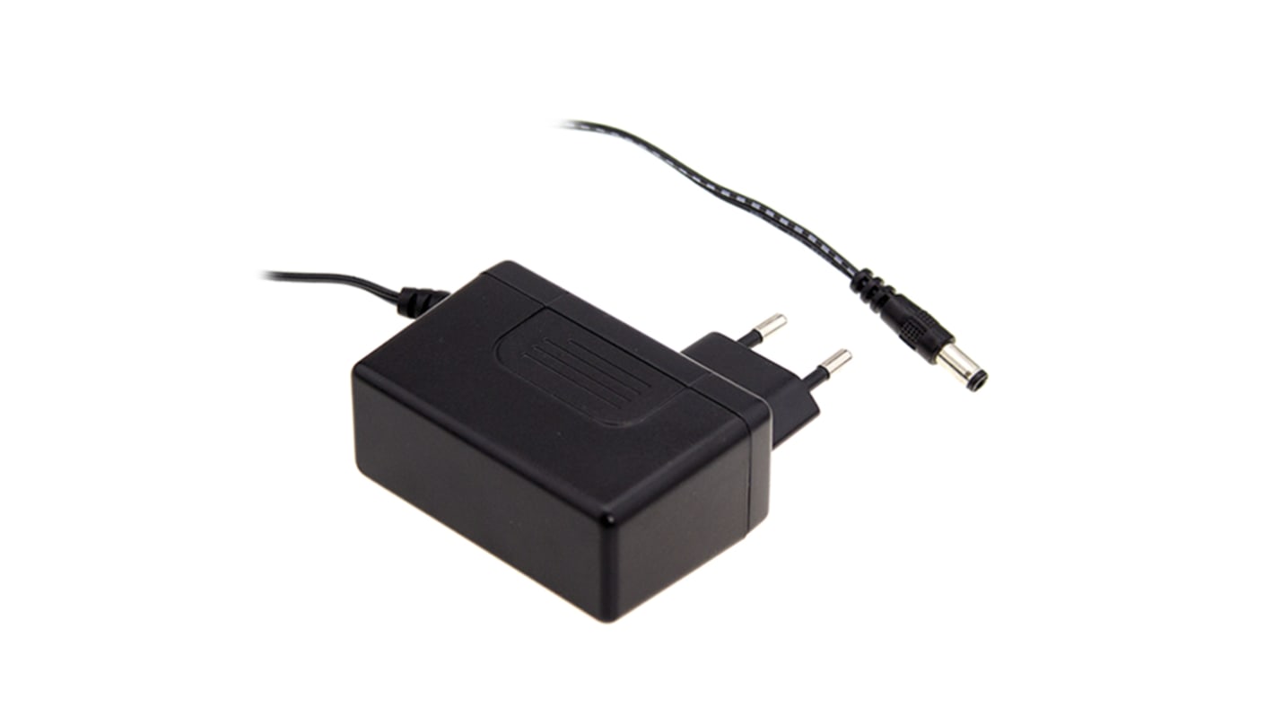 MEAN WELL 54W Plug-In AC/DC Adapter 12V dc Output, 4.5A Output