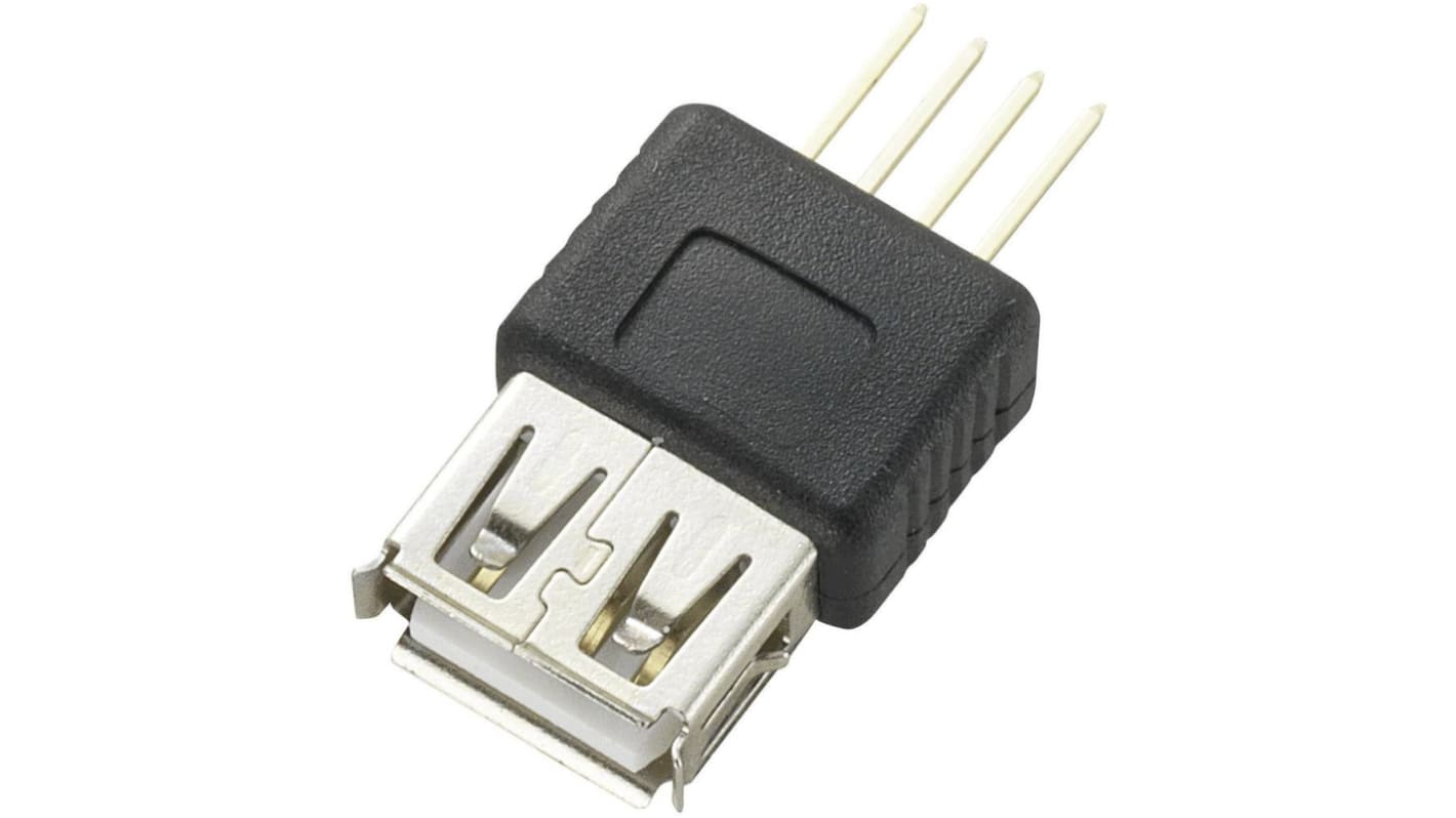 Conector USB RS PRO, Hembra, , 1 puerto puertos, Montaje en orificio pasante, 5,0 V, 500.0mA