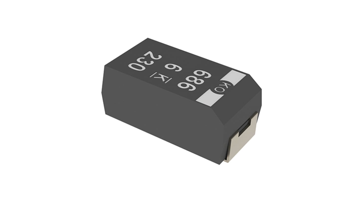 KEMET T525, SMD Polymerkondensator 33μF ±20% / 16V dc, -55°C → +125°C