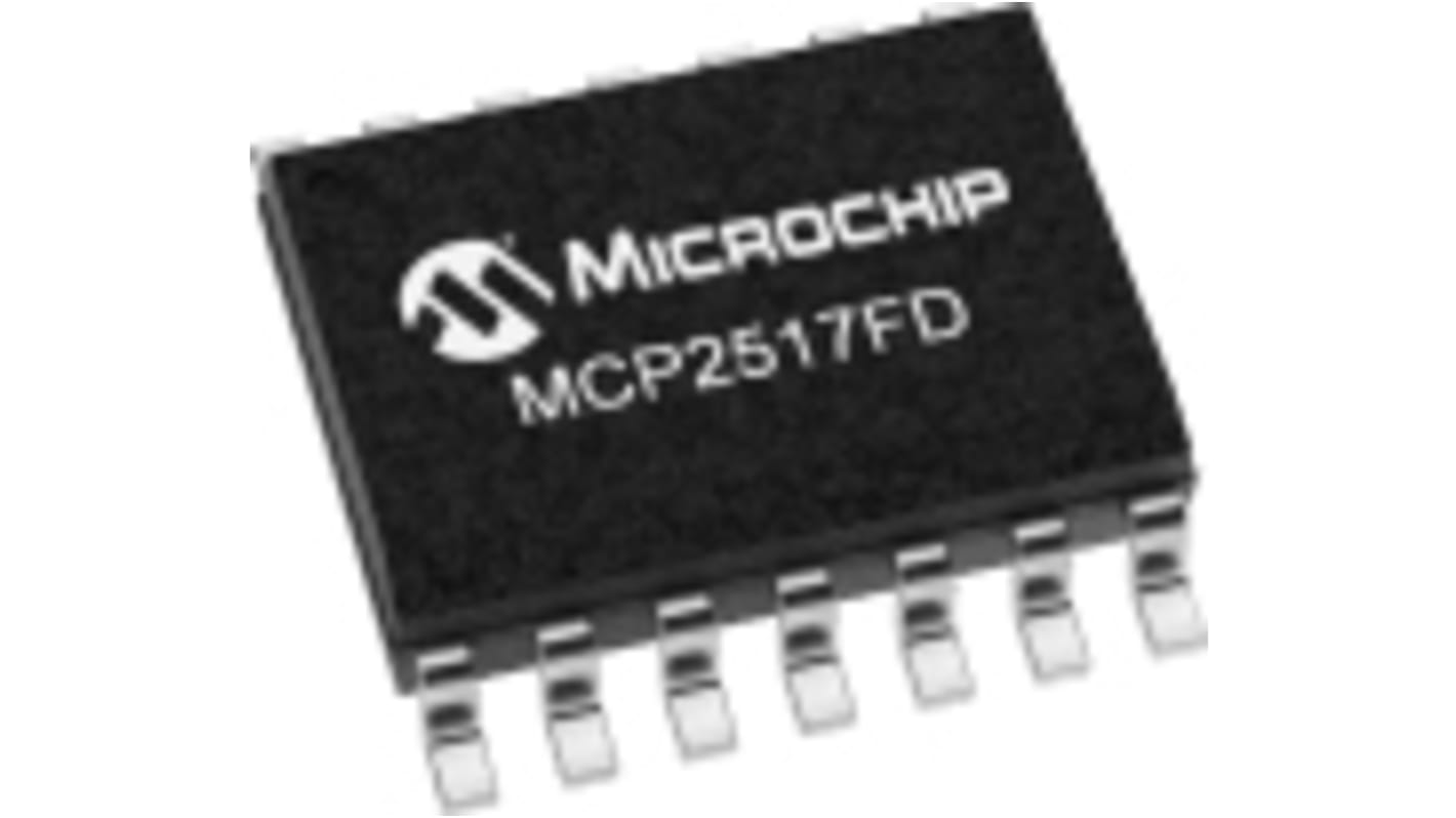 Contrôleur CAN, MCP2517FD-H/SL, 8Mbps Veille, SOIC, 14 broches