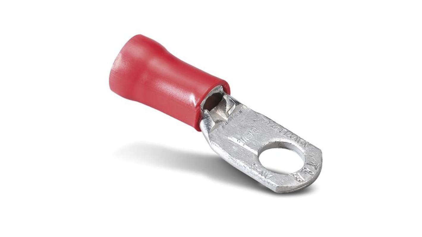 ABB Insulated Crimp Ring Terminal, M4 Stud Size, 0.5mm² to 1.5mm² Wire Size, Red