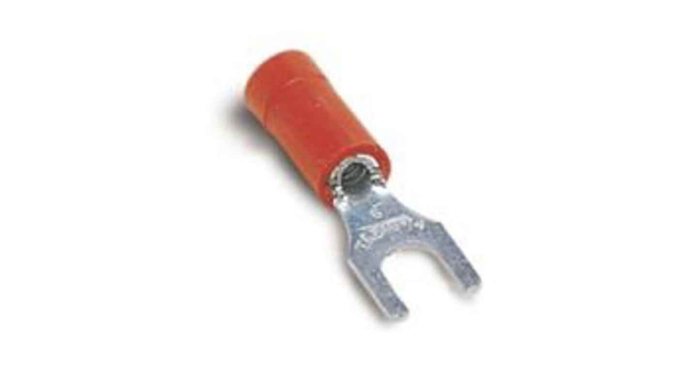 ABB Insulated Crimp Spade Connector, 0.5mm² to 1.5mm², M6 Stud Size Vinyl, Red