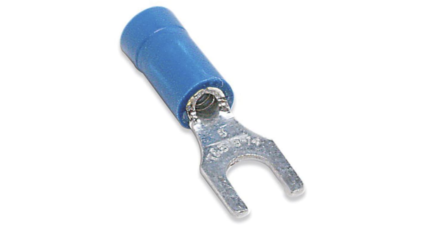 ABB Insulated Crimp Spade Connector, 1.5mm² to 2.5mm², M4 Stud Size Vinyl, Blue