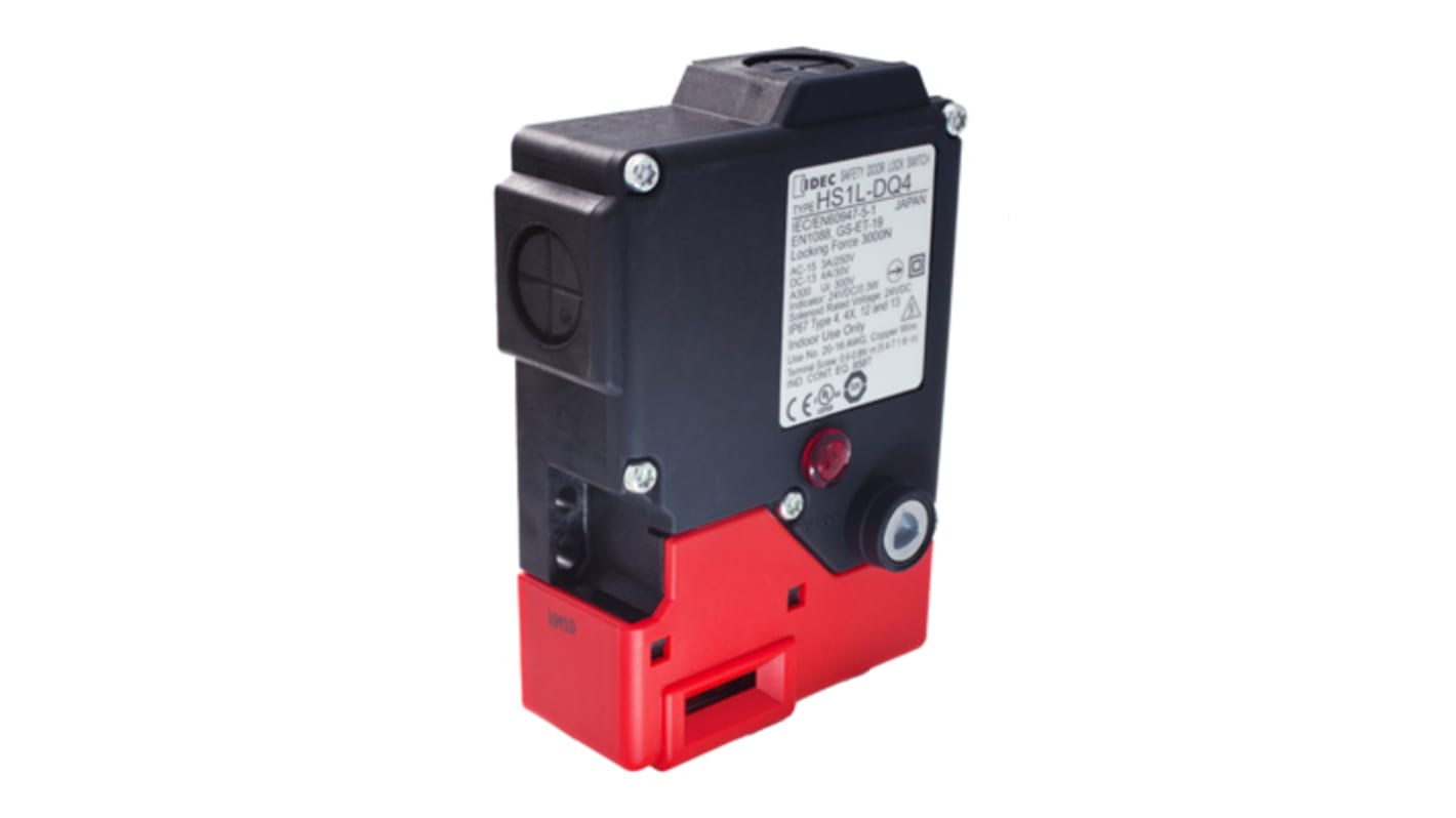 Interruptor de bloqueo por solenoide Idec HS1L, 1NC/1NC + 1NC + 1NC, IP67