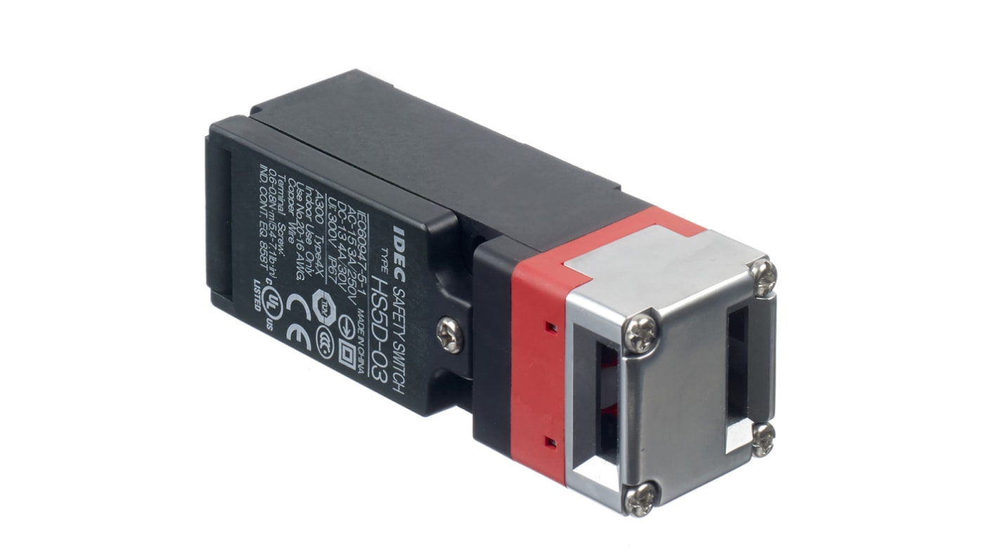 Interruptor de Bloqueo de Seguridad Idec HS5D-03ZRNM, M20, 3 NC, 10 A, 250V, 30V, 3 NC, Metal (cabezal), Mango, IP67,