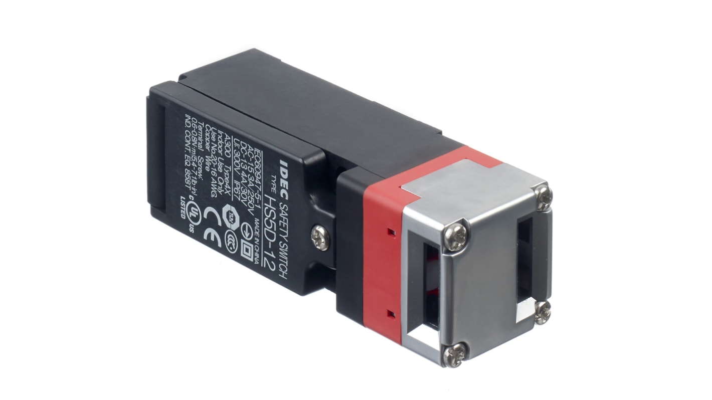 Interruptor de Bloqueo de Seguridad Idec HS5D-12ZRN, G1/2, 1 NA/2 NC, 10 A, 250V, 30V, 1NA + 2NC, Metal (cabezal),