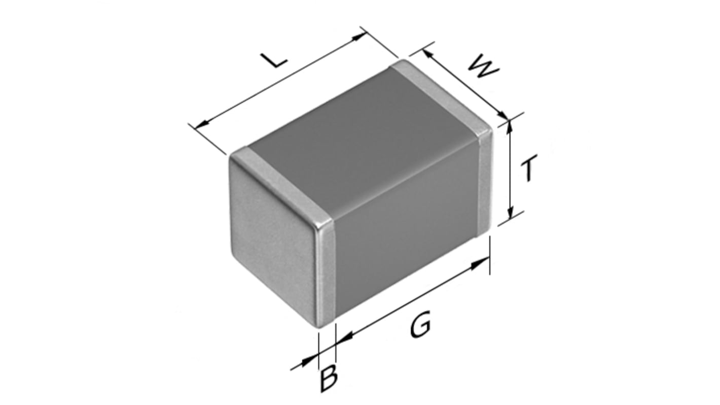 Condensatore ceramico multistrato MLCC, 0805 (2012M), 150pF, ±5%, 450V cc, SMD, C0G