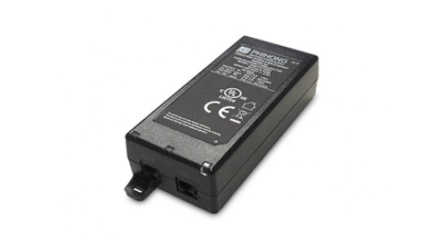 Phihong PoE Injektor und Splitter, Set 90 → 264V ac Input / 56V dc Output, 357mA 1 Port 20W, Tisch 140mm L. 65mm