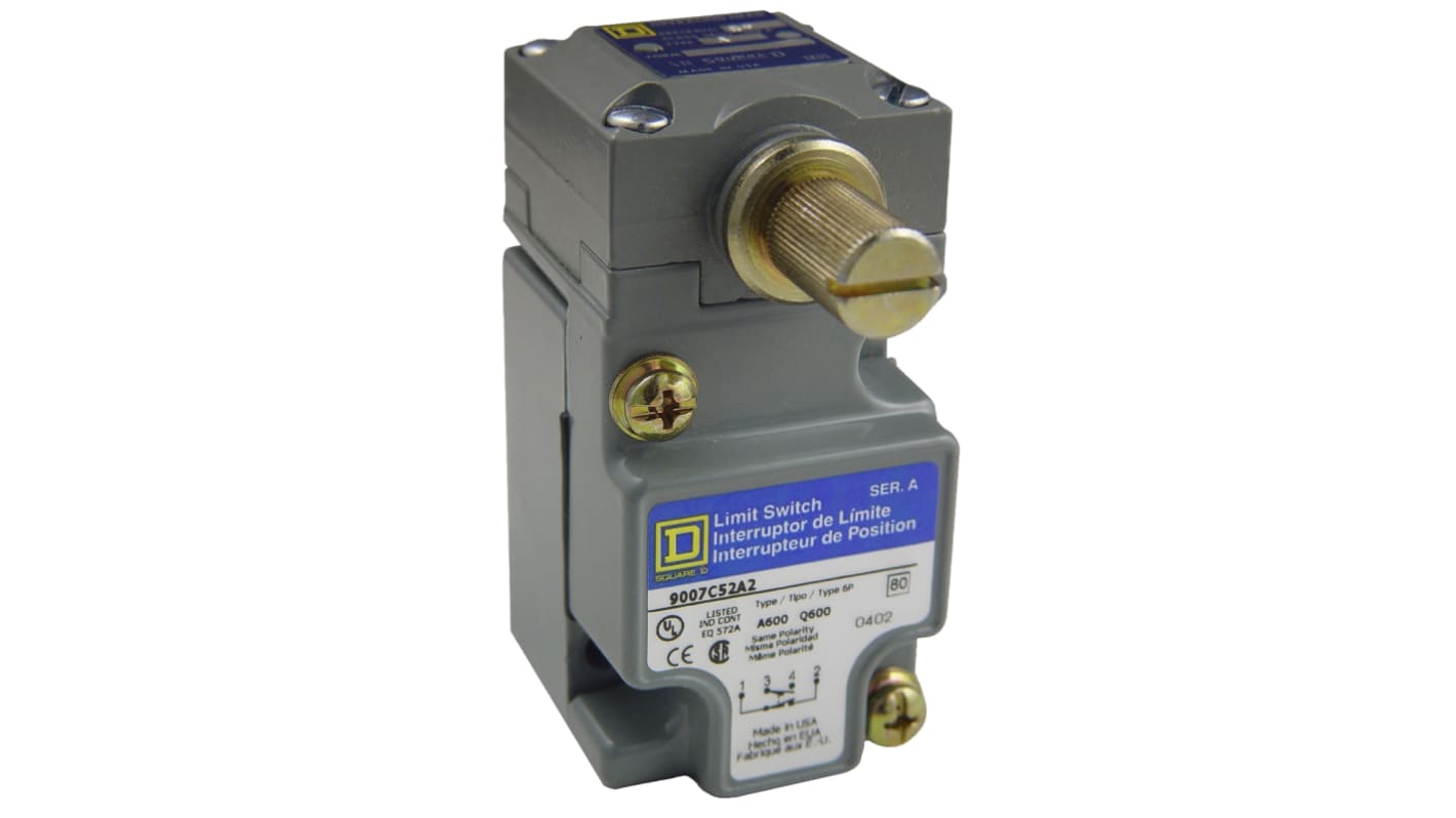 Telemecanique Sensors 9007 Series Limit Switch, NO/NC, IP67, SPDT-DB, Zinc Housing, 600V ac Max, 6A Max