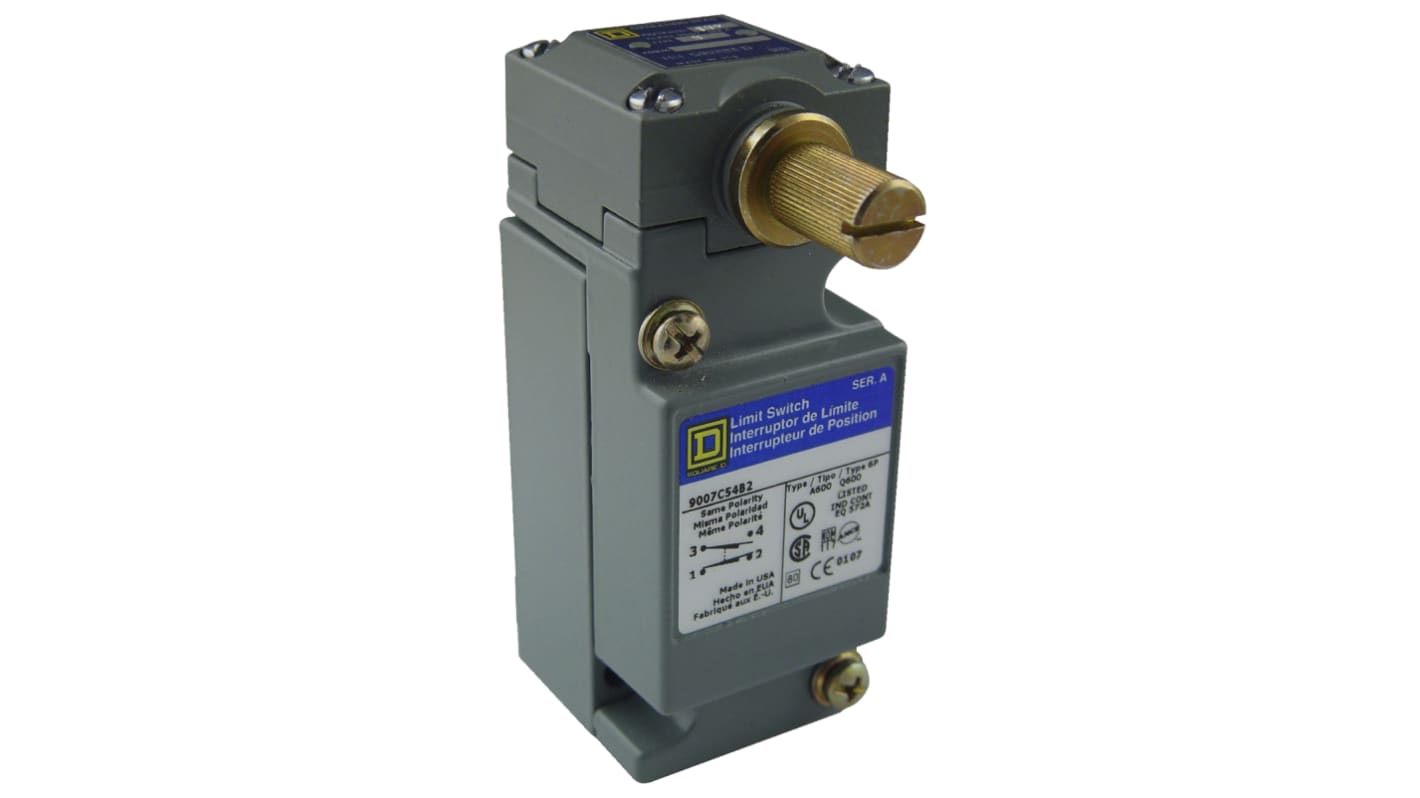 Telemecanique Sensors 9007 Series Limit Switch, NO/NC, IP67, SPDT-DB, Zinc Housing, 600V ac Max, 1.2A Max