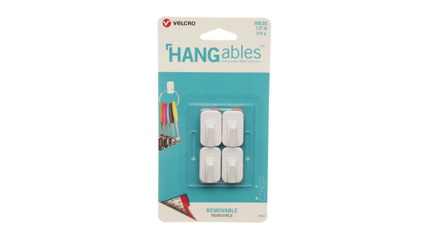 Gancio adesivo Velcro VEL-30102-WEU, Bianco, portata 225g HANGables