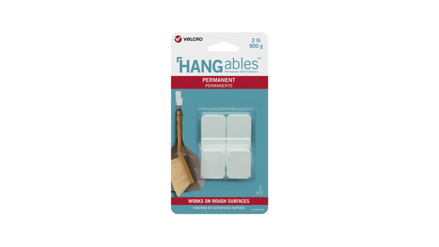 Velcro HANGables 25 x 62 mm Aqua Adhesive Hook x 2