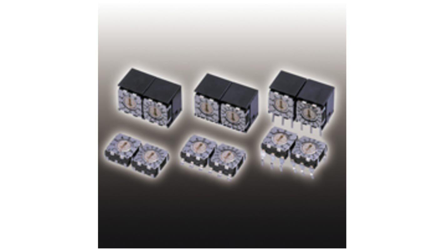 Copal Electronics, Hexadezimal S-7000 Drehschalter 5 V dc, 50V dc / 100 mA BCD, BCH, 7.2mm x 7.2mm x 2.9mm