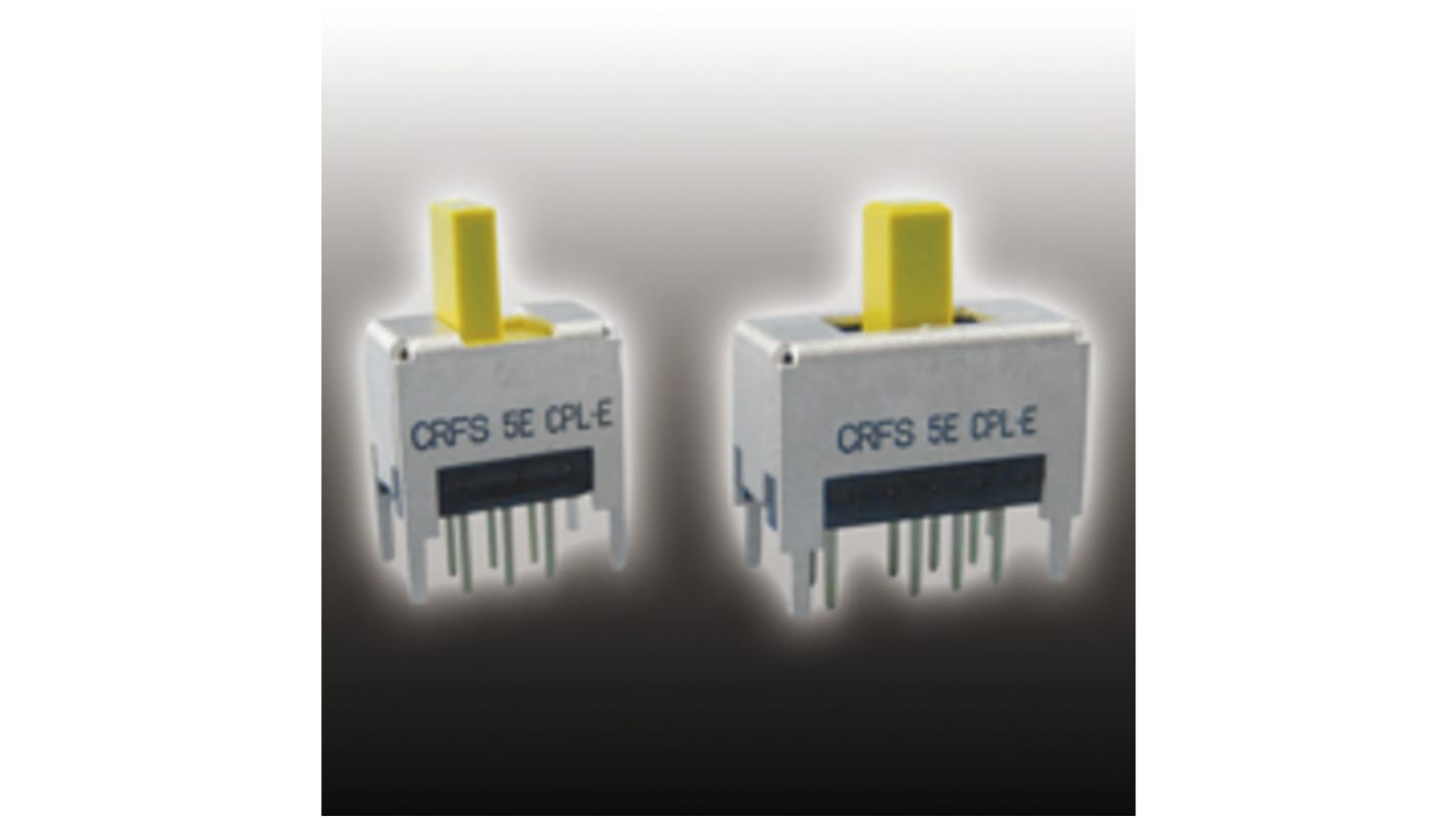 Nidec Components スライドスイッチ 2回路 3接点 100 mA (非スイッチング), 100 mA (スイッチング)