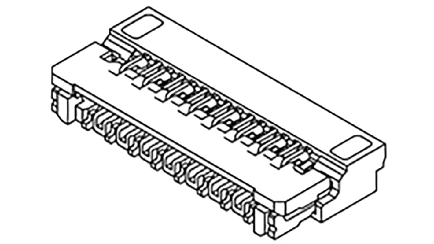 Molex FPC csatlakozó, távolság: 0.3mm Alsó, 27 érintkező, 1 soros, Derékszögű, Felületszerelt, Nő, érintkező borítása: