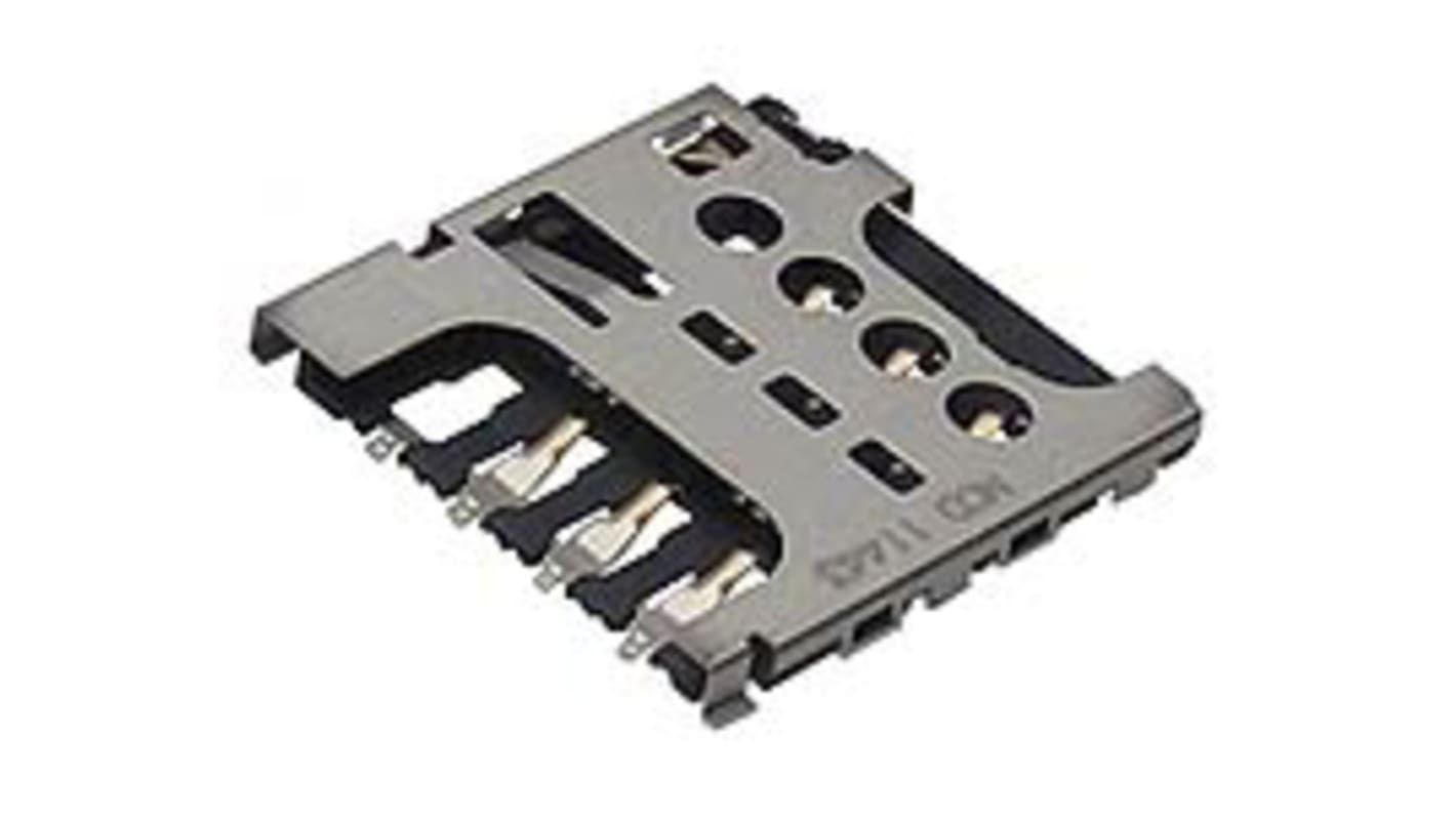 Connettore scheda di memoria Molex Femmina, 6 vie, passo 2.54mm, Montaggio superficiale