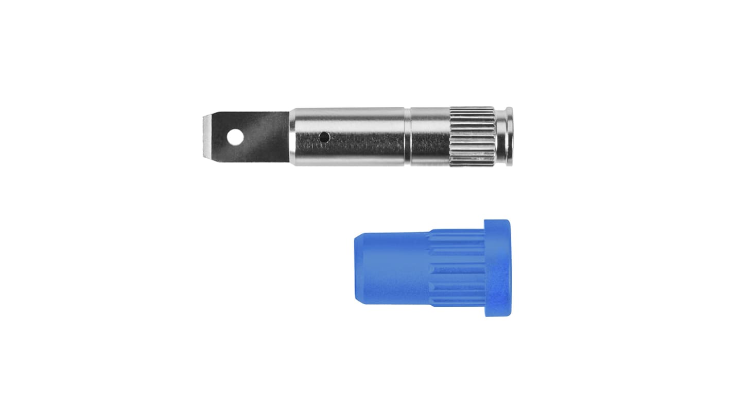 Conector banana hembra Hembra, 24A, 33 V ac, 70V dc, Contacto Níquel, Azul