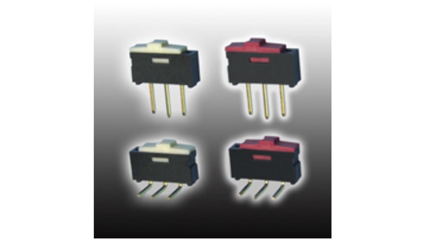 Nidec Components Through Hole Slide Switch SPDT 500 (Non-Switching) mA, 500 (Switching) mA Slide