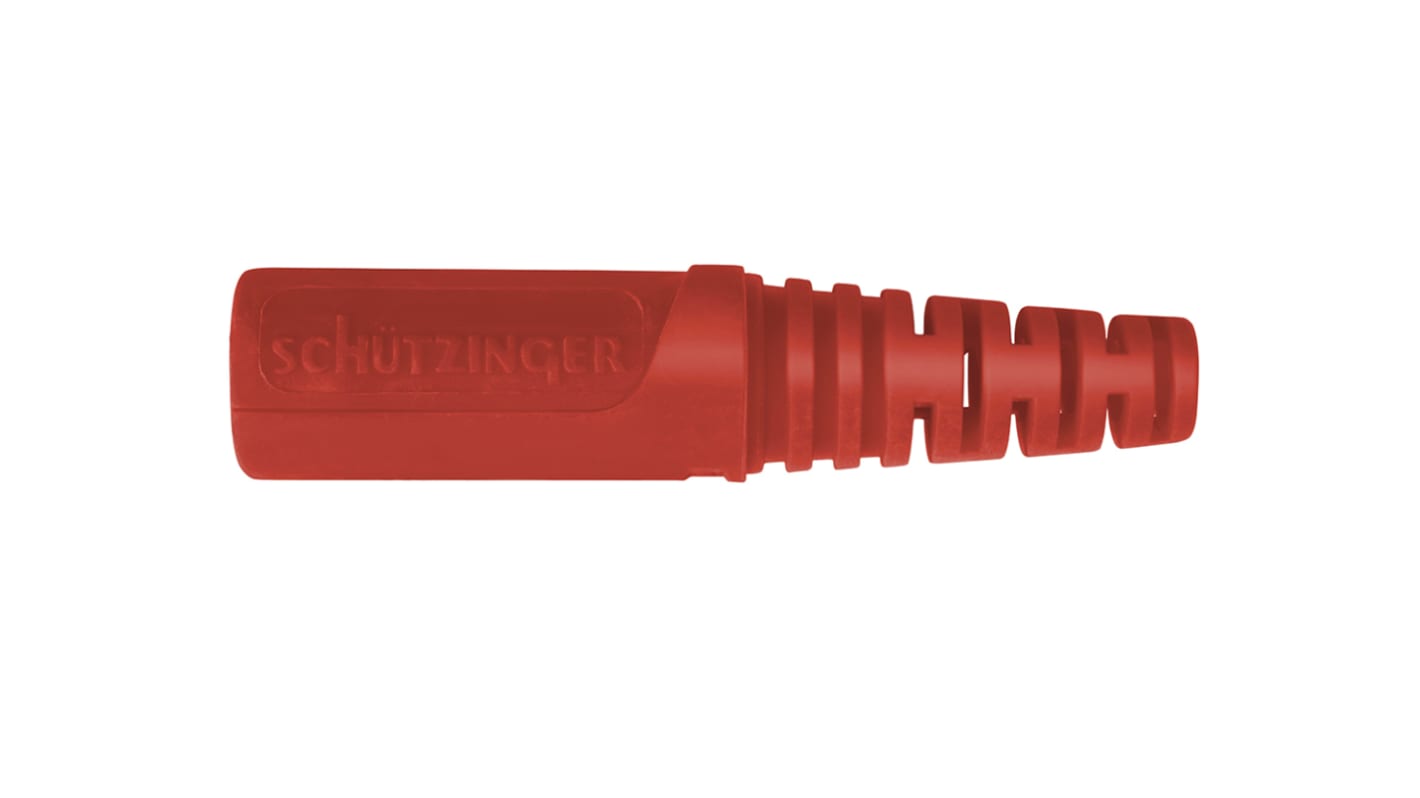 Schutzinger Red Female Banana Coupler, 4 mm Connector, Solder Termination, 32A, 33 V ac, 70V dc, Nickel Plating