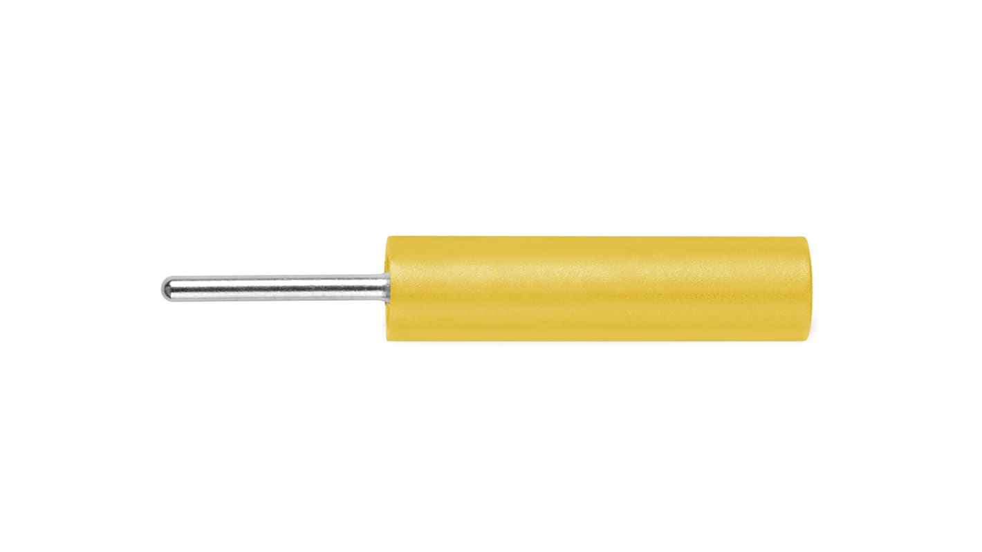 Schutzinger Yellow Female Banana Socket, 4 mm Connector, PC Pin Termination, 20A, 1000V, Nickel Plating