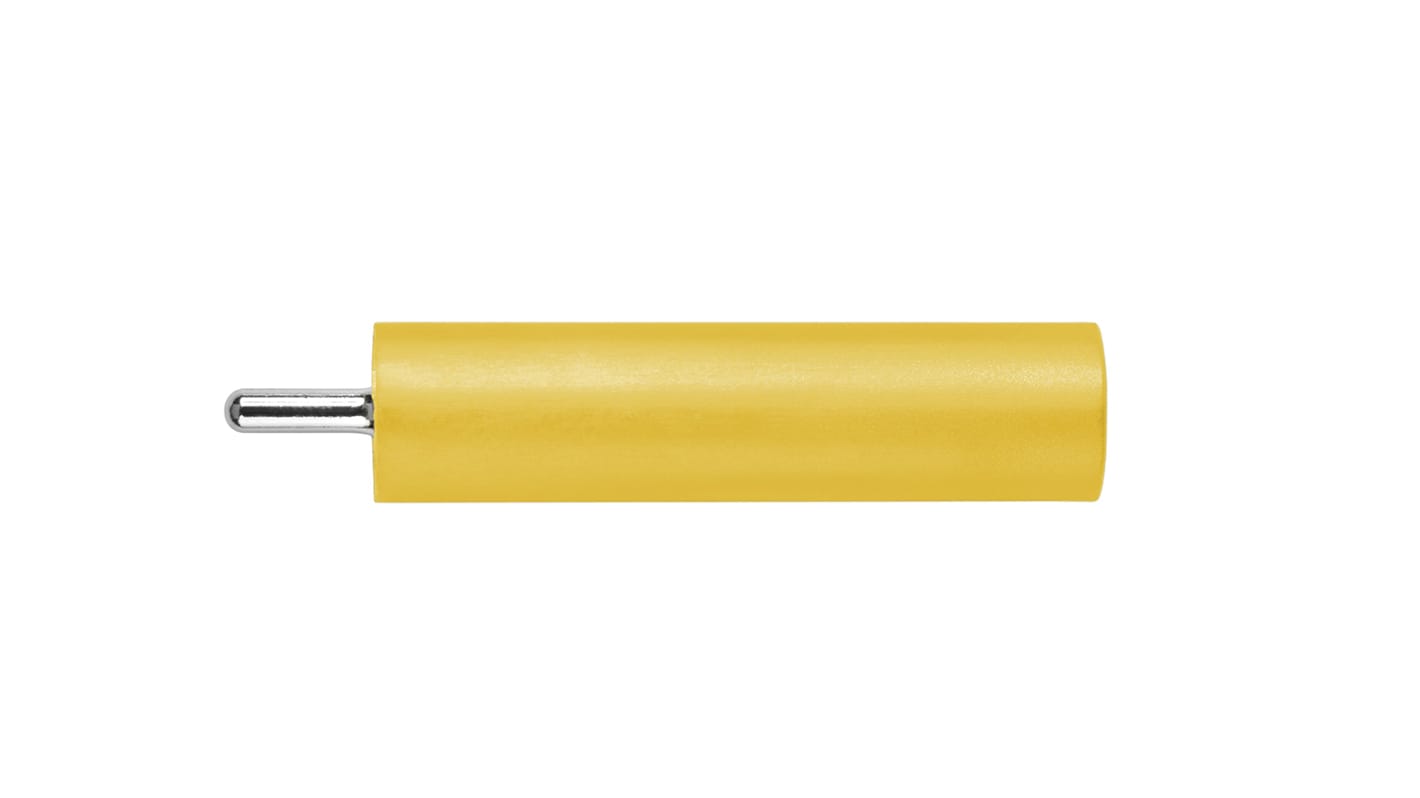 Schutzinger Yellow Female Banana Socket, 4 mm Connector, PC Pin Termination, 20A, 1000V, Nickel Plating