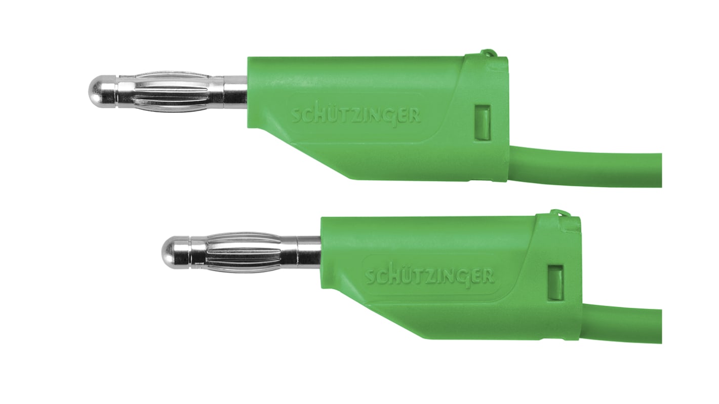 Cable de prueba Schutzinger de color Verde, Macho-Hembra, 33 V ac, 70V dc, 16A, 2m