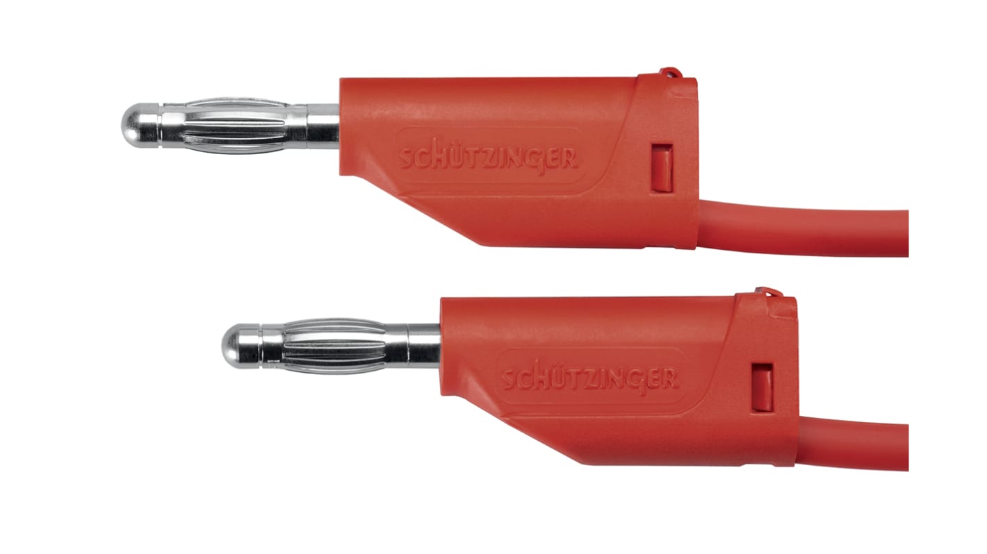 Cable de prueba Schutzinger de color Rojo, Macho-Hembra, 33 V ac, 70V dc, 16A, 500mm