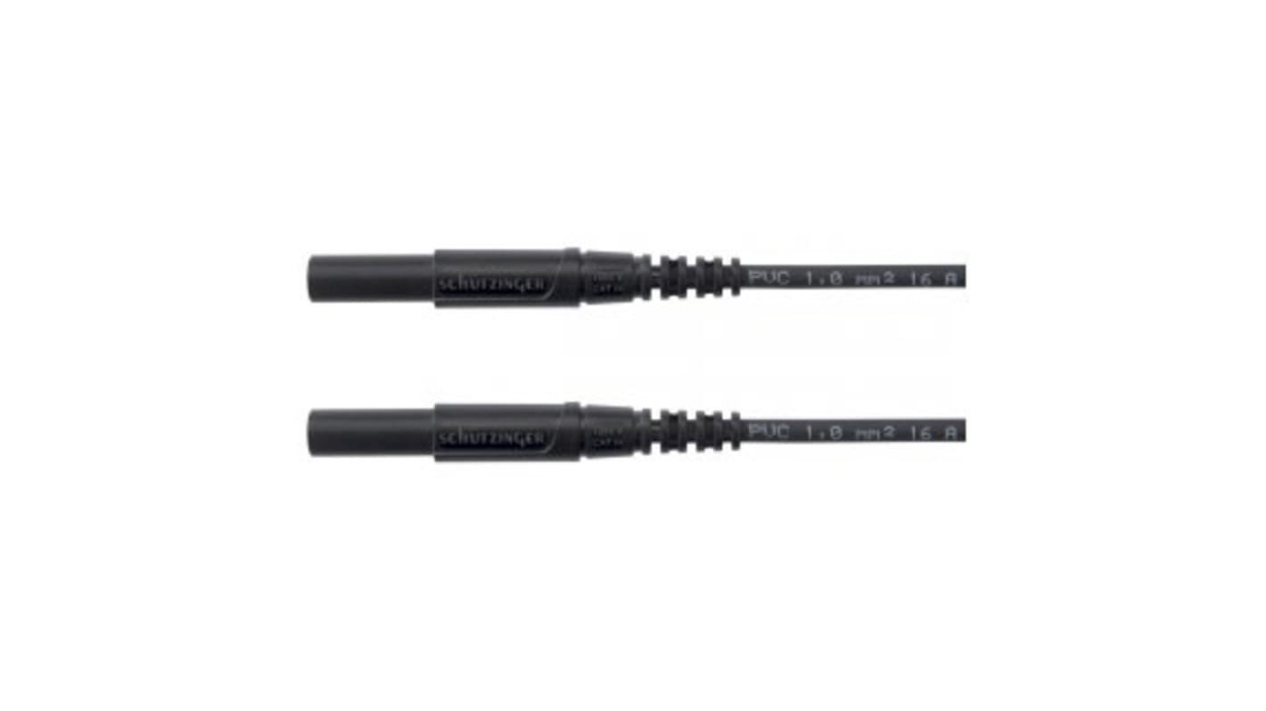 Cable de prueba Schutzinger de color Negro, Macho, 1kV, 16A, 1m