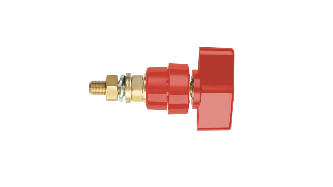 Polo terminale Schutzinger M8 x 0.75, Ø foro 4mm, 1kV, 100A, col. Rosso