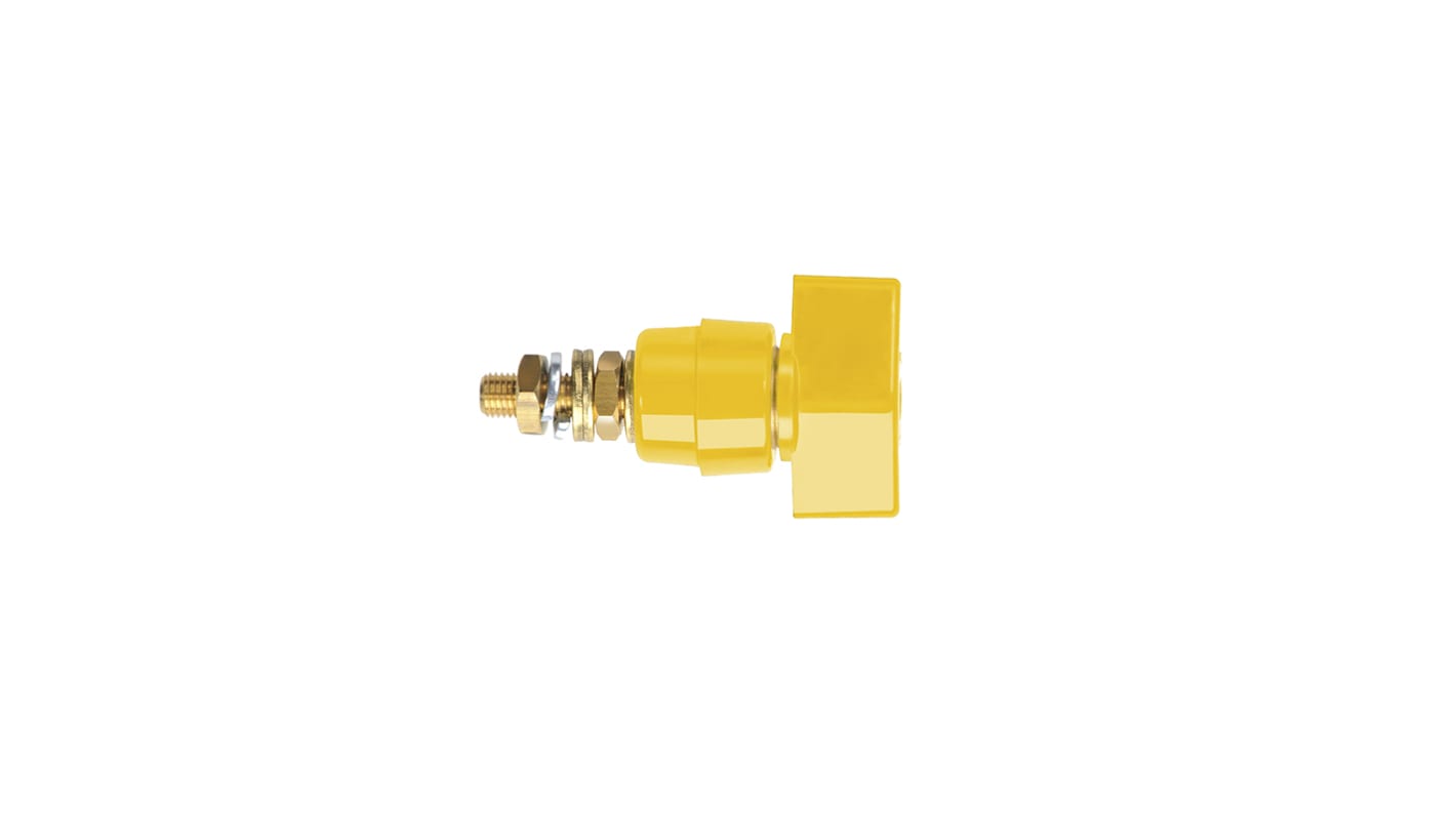 Terminaison Jaune Schutzinger, Dia. 4mm, 63A, 1kV, en Laiton