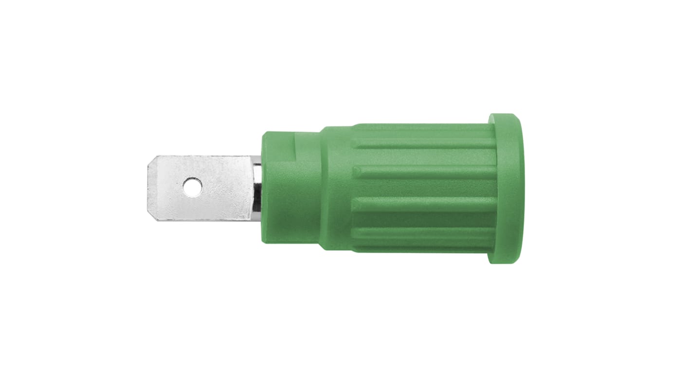 Conector banana hembra Hembra, 32A, 1000V, Contacto Níquel, Verde