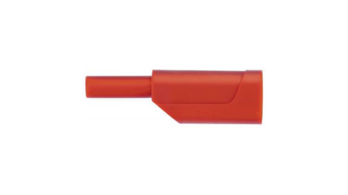 Conector banana Macho, 10A, 600V, Contacto Níquel, Rojo