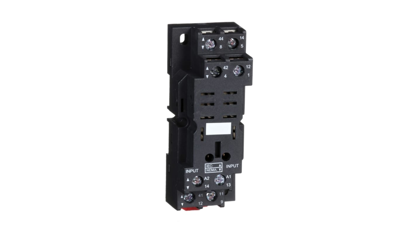 Zócalo de relé Schneider Electric Harmony Relay RP para Plug In Relay RPM (2CO) de 8 contactos, 15A máx., Carril DIN,
