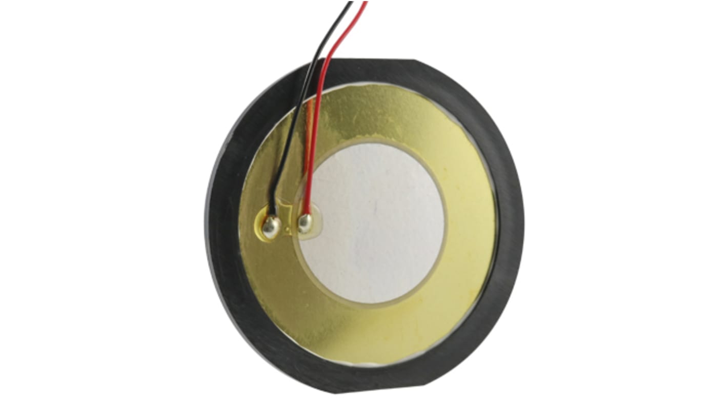 RS PRO Piezo Buzzer Dauerton, 70dB, mit Anschlusskabel, 12V→30V, Extern, ø 50mm, 50 (Dia.) x 2.2mm