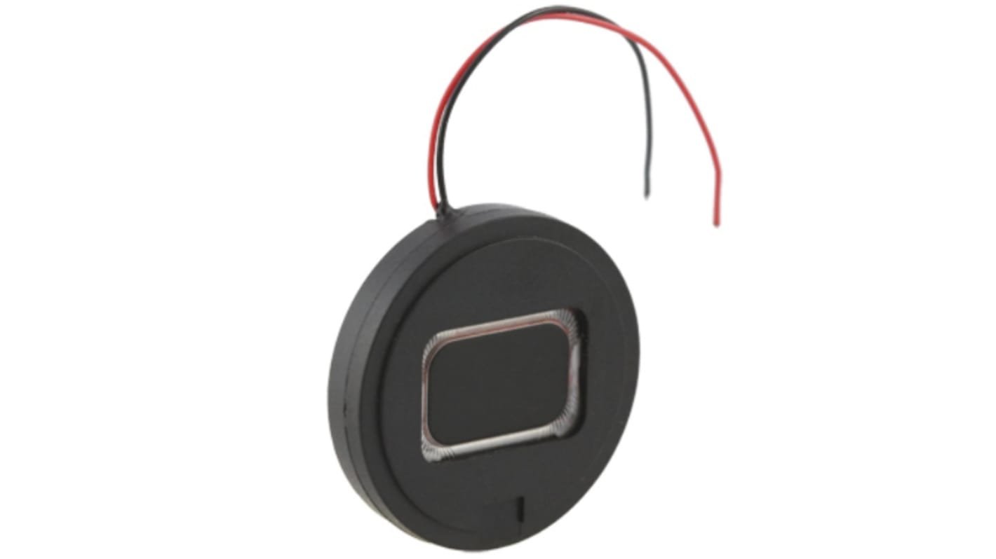 RS PRO 8Ω 0.8W Miniature Speaker 27mm Dia. , 50mm Lead Length, 27 (Dia.) x 4.9mm