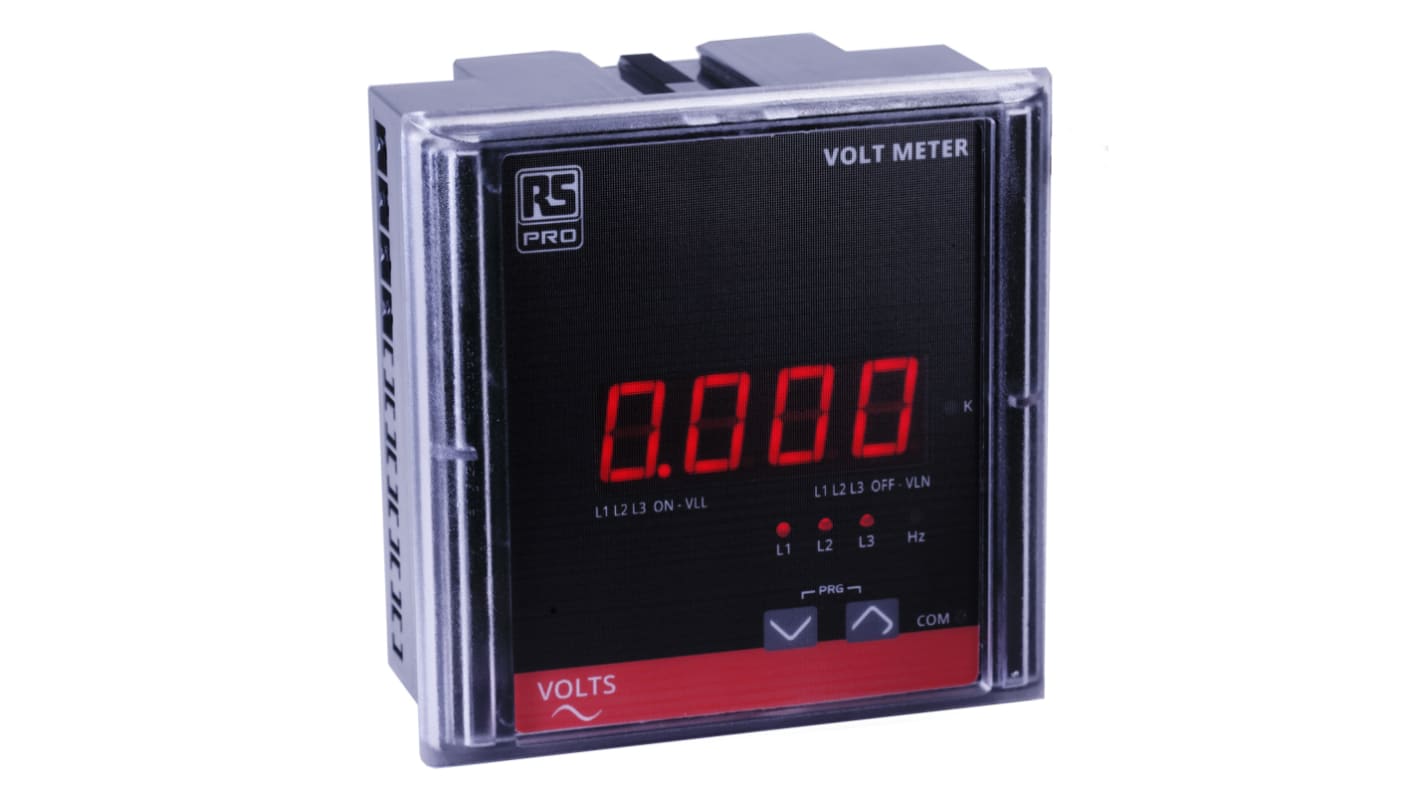 RS PRO Digitalt voltmeter, Digital, 4 Cifre, 90 x 90 x 55 mm