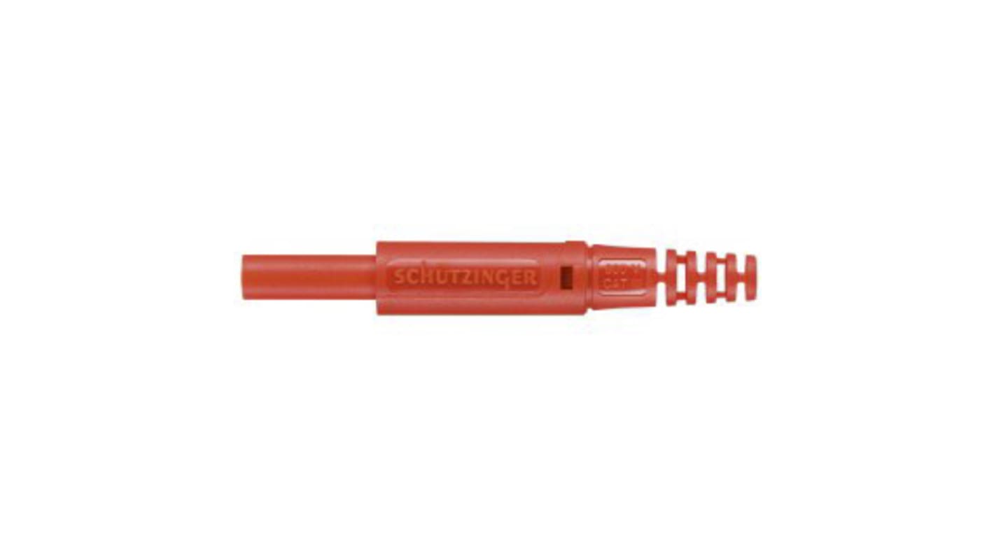 Schutzinger Red Male Banana Connector, 10A, 600V