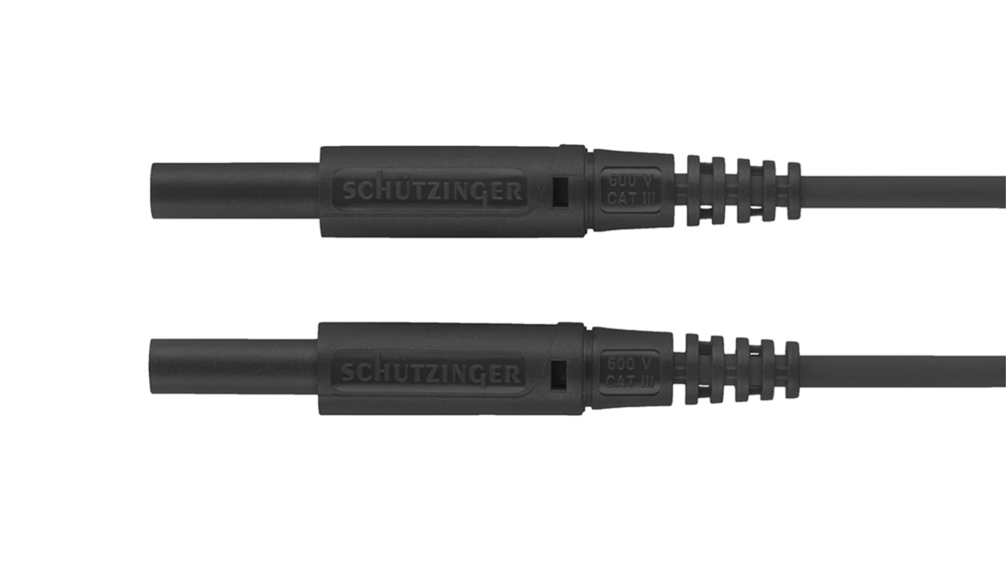 Schutzinger Test lead, 10A, 600V, Black, 50cm Lead Length