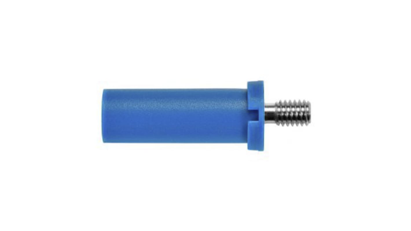 Schutzinger Red Male Banana Plug, 4 mm Connector, M4 Thread Termination, 32A, 600V, Nickel Plating
