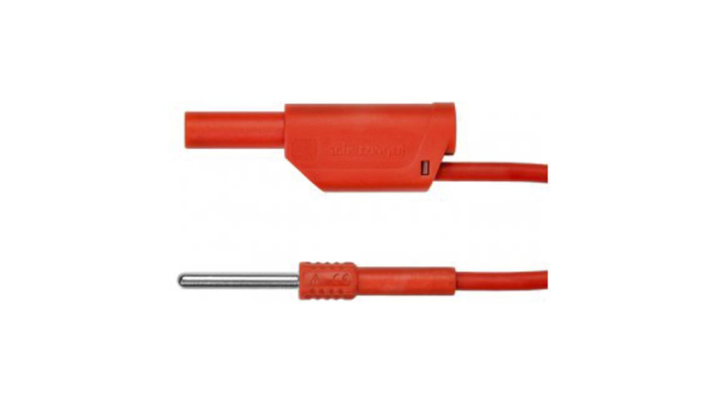 Schutzinger Messleitung Stecker, Rot PVC-isoliert 1m, 600V / 19A CAT II 600V