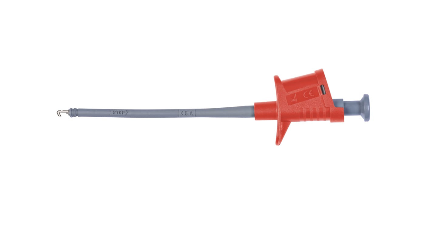 Schutzinger Klemmprüfspitze Rot 4mm, 1kV / 6A