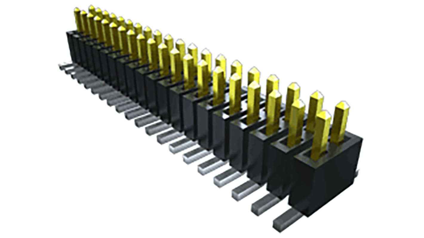 Samtec FTSH Series Straight Through Hole Pin Header, 16 Contact(s), 1.27mm Pitch, 2 Row(s), Unshrouded