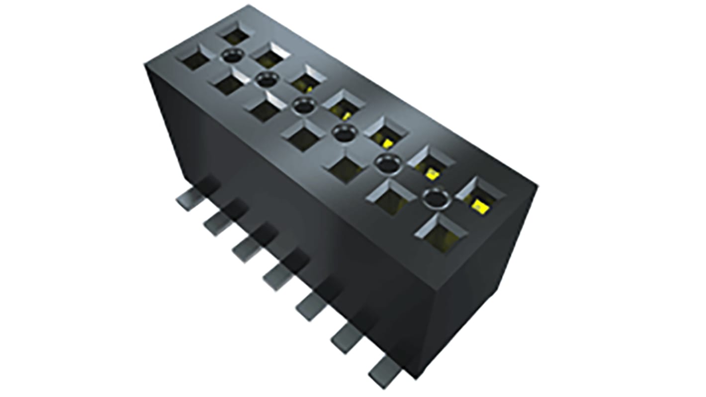 Samtec FLE Series Right Angle Surface Mount PCB Socket, 14-Contact, 2-Row, 1.27mm Pitch, Solder Termination