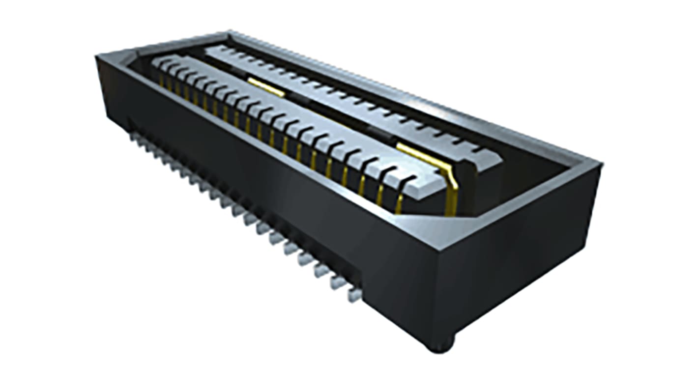 Conector hembra para PCB Ángulo de 90° Samtec serie QSE, de 40 vías en 1 fila, paso 0.8mm, 225 V., 12A, Montaje