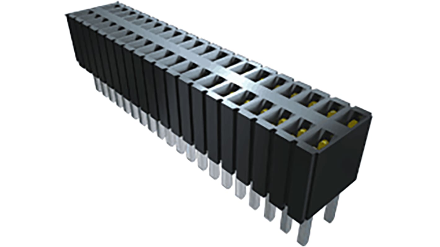 Conector hembra para PCB Samtec serie SLM, de 5 vías en 1 fila, paso 1.27mm, 5.2A, Montaje en orificio pasante, para