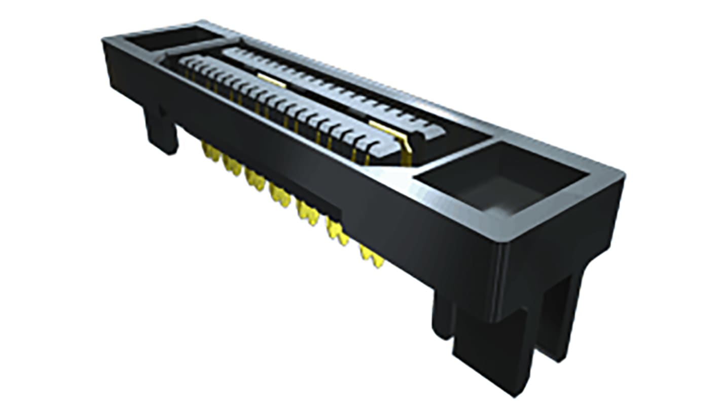 Samtec QSE Series Right Angle Surface Mount PCB Socket, 28-Contact, 2-Row, 0.8mm Pitch, Solder Termination