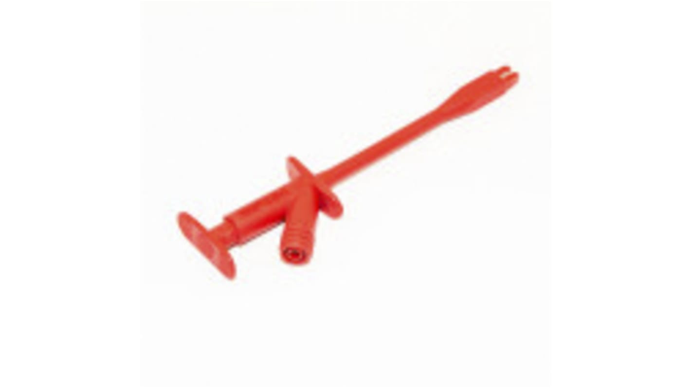 Clip a coccodrillo Mueller Electric, 10A, apertura 18mm, isolato, col. Rosso