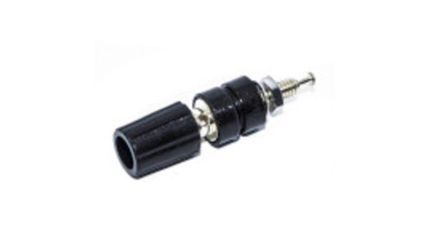 Mueller Electric 15A, Black Binding Post With Brass Contacts and Nickel Plated - 9.53mm Hole Diameter