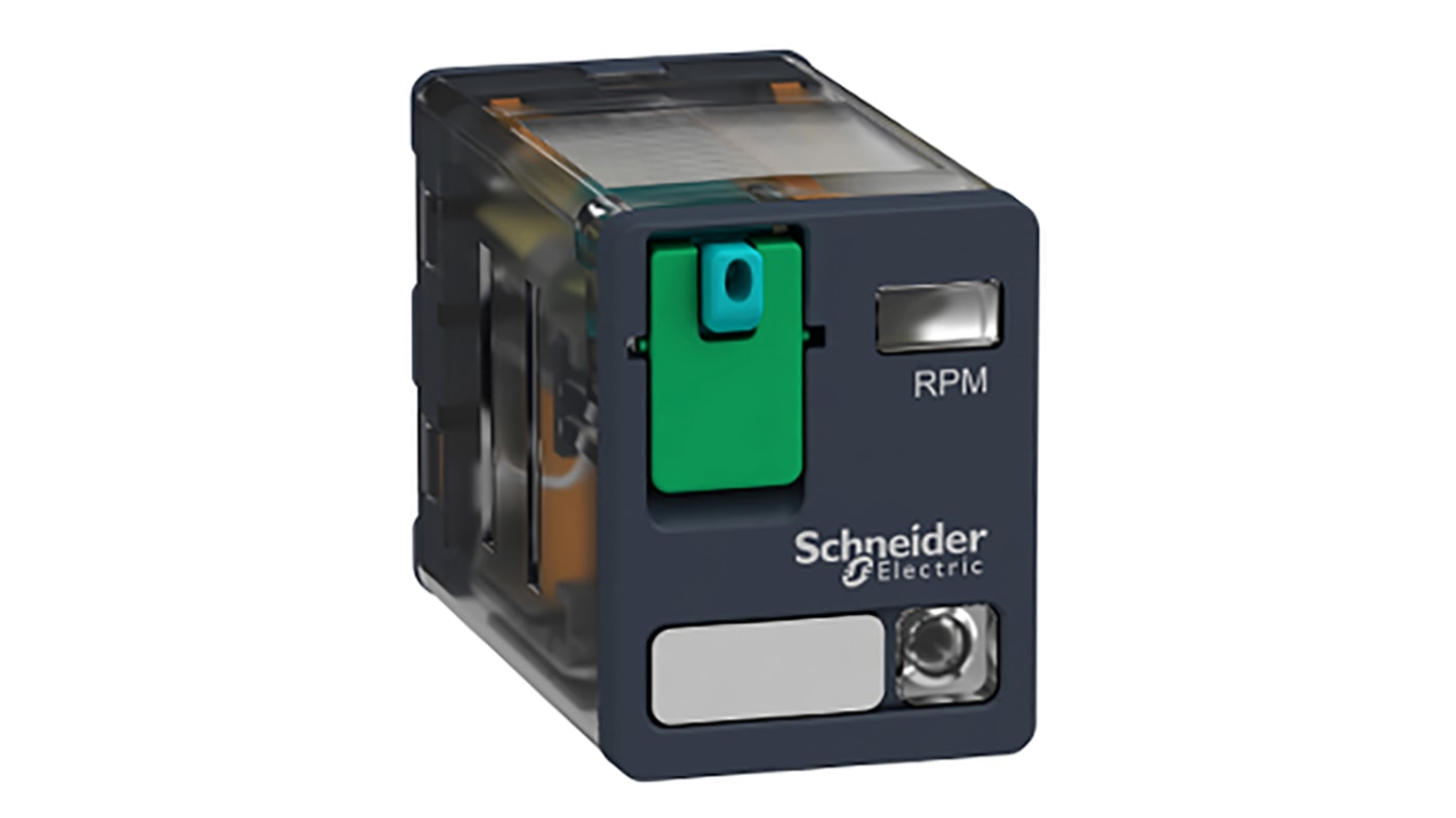 Relè di potenza Schneider Electric serie Harmony Relay RP, DPDT, bobina 12V cc