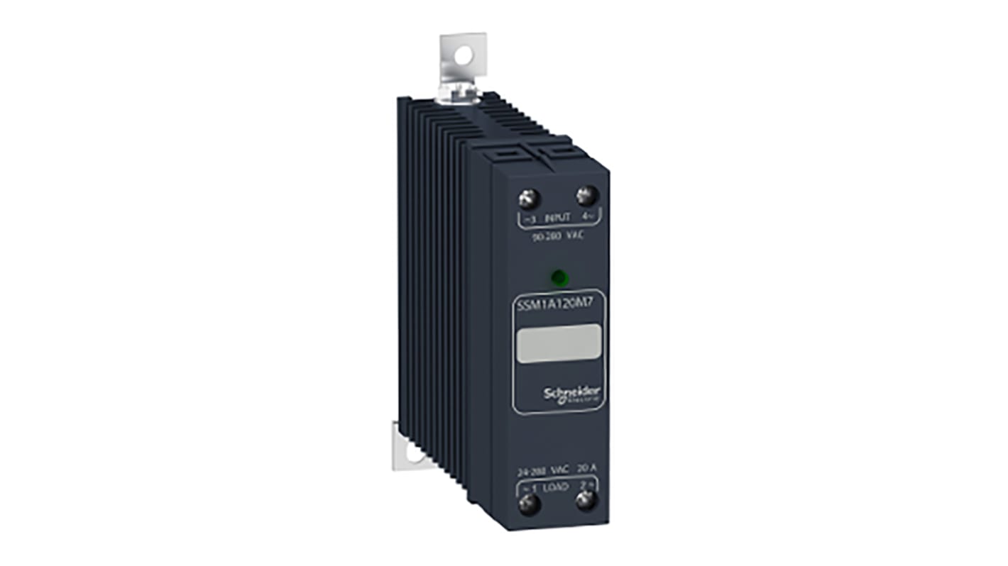 Schneider Electric SSM1 Series Solid State Relay, 20 A Load, DIN Rail Mount, 280 V ac Load, 32 V dc Control